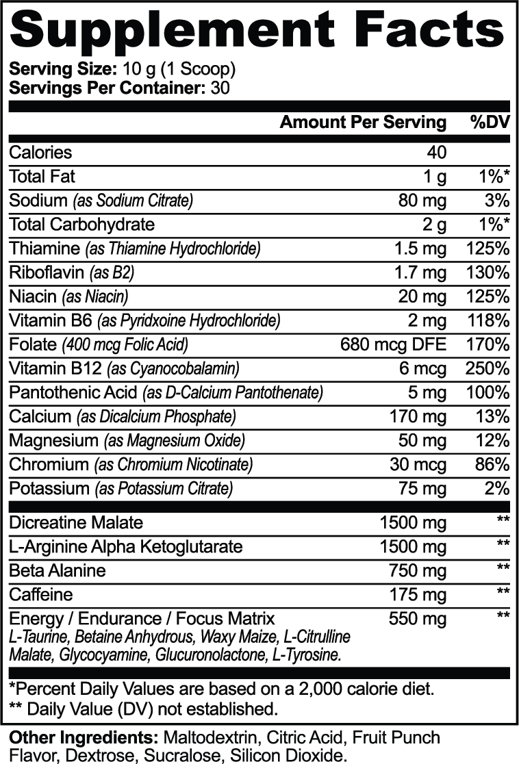 Pre-Workout Powder (Fruit Punch)